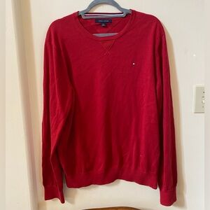 TOMMY HILFIGER MENS PULLOVER RED KNIT SWEATER SIZE L